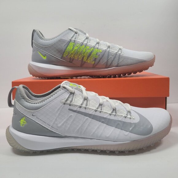 Nike Alpha Huarache 7 Pro TF Lax Men's White Gray Shoes CJ0235-101 US Sz 11 NWB - Picture 1 of 10